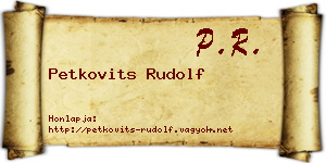 Petkovits Rudolf névjegykártya
